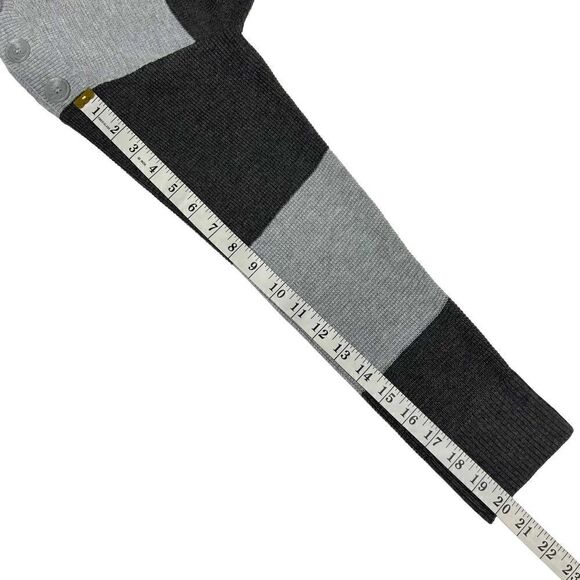 Vince Camuto Tunic Boat Neck Sweater Grey Stripe Color Block Side Slits Small - Picture 5 of 9